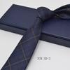 Luxury 7cm Grey Plaid Cotton Neck Ties For Men Soft TR Fabric Red Striped Neckties Casual Ties Wedding Party Groom Cravat Gift