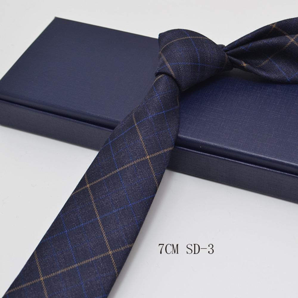 Luxury 7cm Grey Plaid Cotton Neck Ties For Men Soft TR Fabric Red Striped Neckties Casual Ties Wedding Party Groom Cravat Gift
