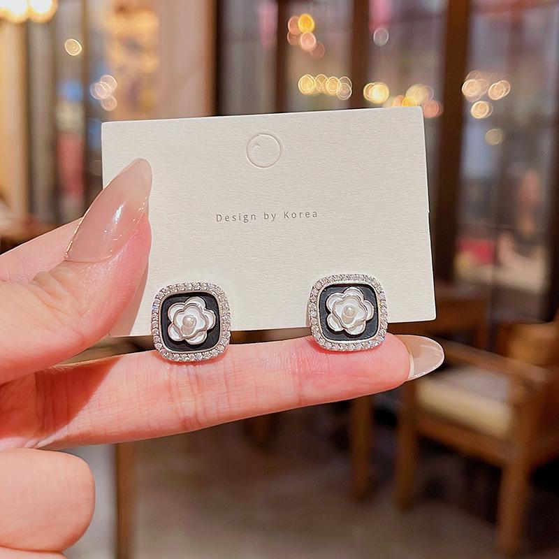 

Винтажные серьги-подвески с цирконом в виде цветка из серебра 925 пробы для женщин