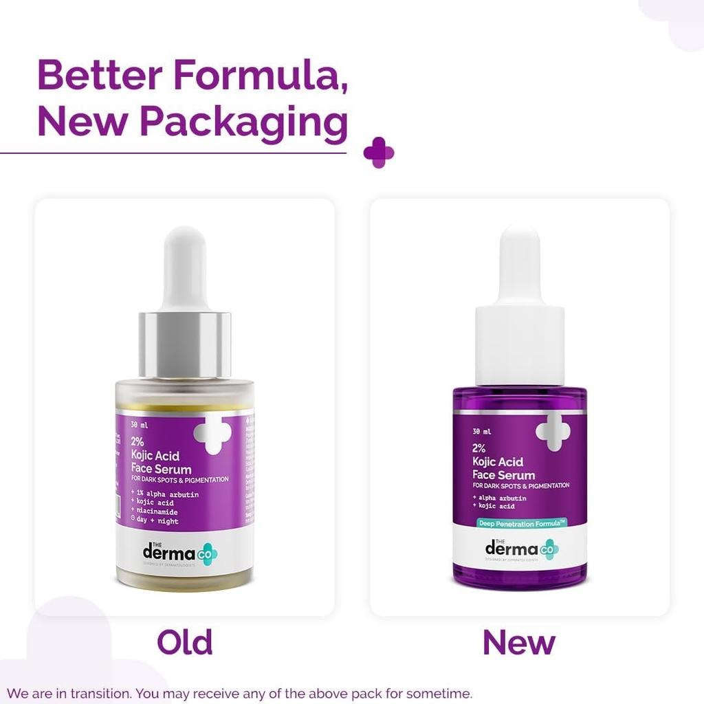 The Derma Co 2% Kojic Acid Face Serum With 1% Alpha Arbutin & Niacinamide For Dark Spots 30 ml x 2