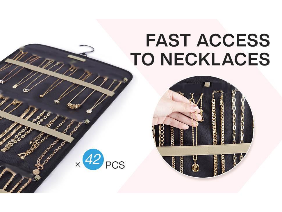 Double-Sided Hanging Jewelry Bag for Anti-Oxidation Storage of Earrings, Necklaces, and Rings