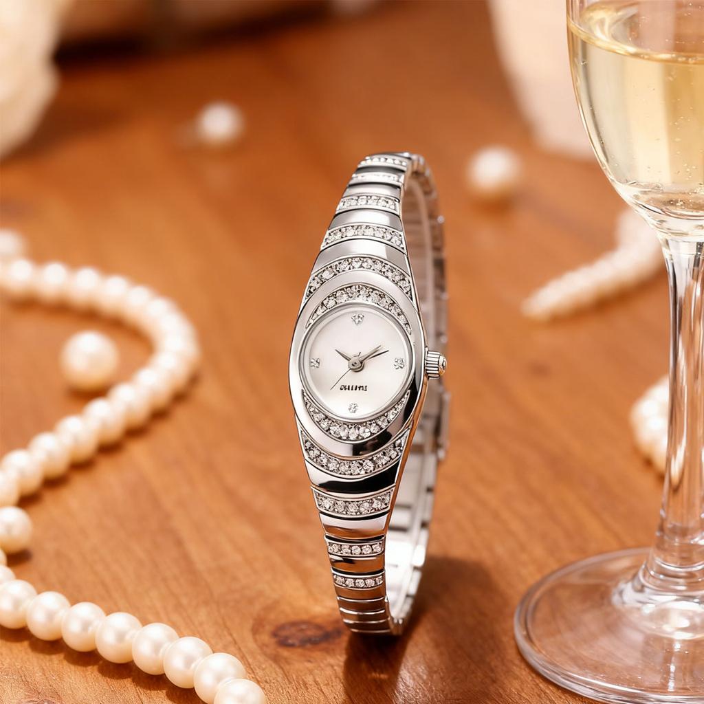 1pc-Oval Temperament Women's Watch Personalized Fashion Simple Quartz Watch