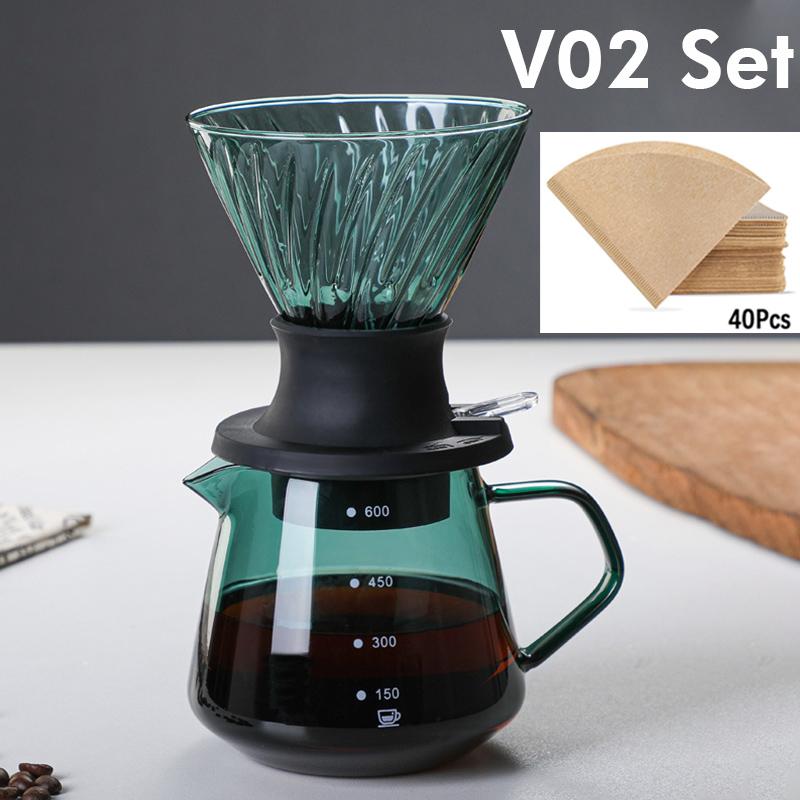 Immersion Coffee Dripper Switch Pour Over Dripper Immersion Dripper Switch Coffee Maker Glass Coffee Filters V02 Set