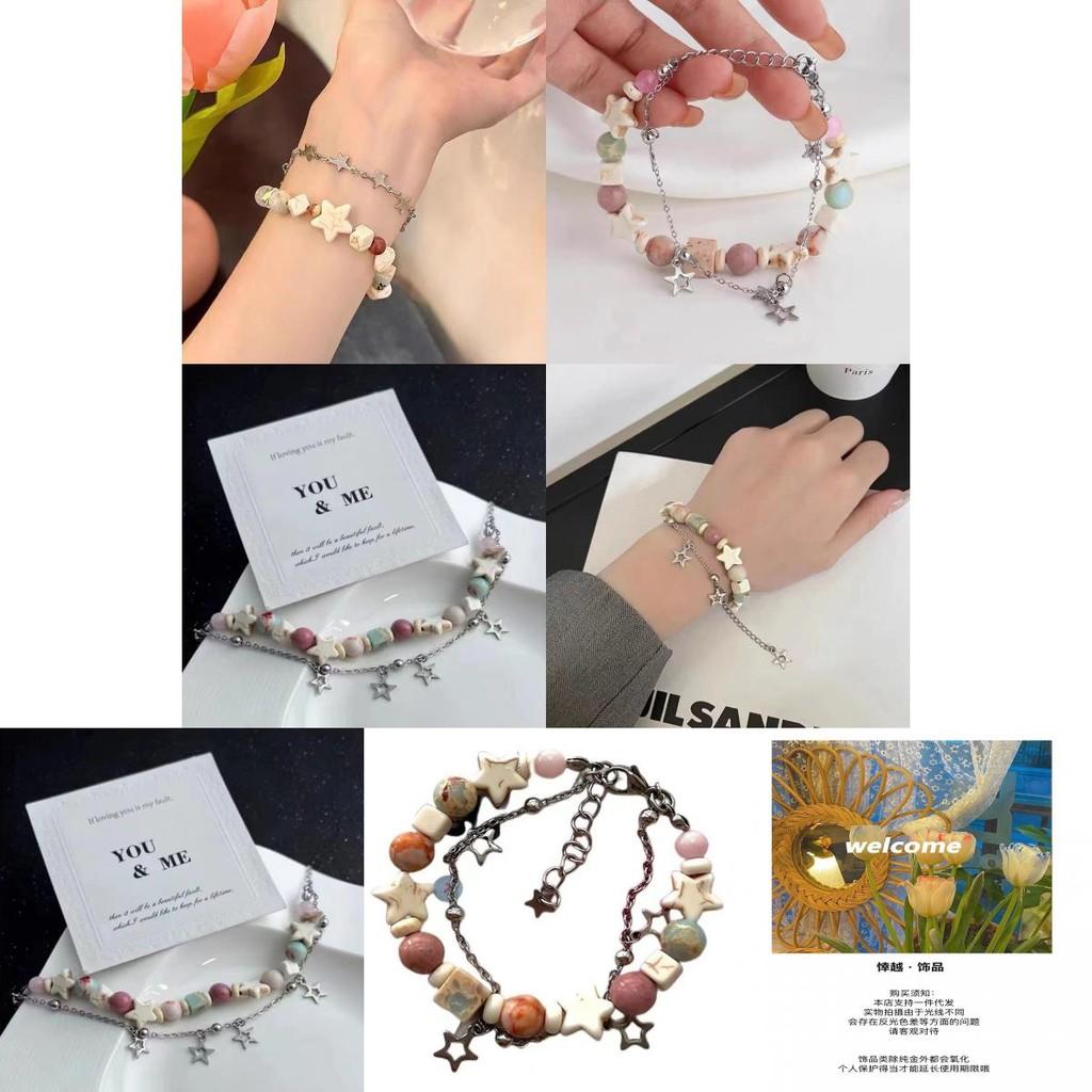 Elegant Alloy Double Star Bracelet For Women Chic Geometric Design Summer 2024