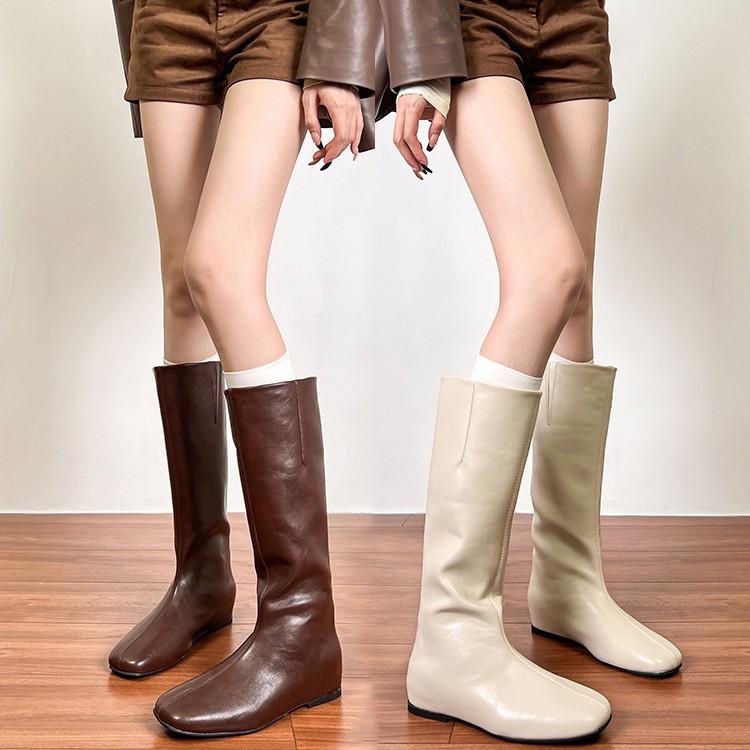Retro okrągły nosek wewnętrzne podwyższenie temperamentowe botki jesień i zima 2025 nowe wszechstronne cienkie botki wysokie botki botki damskie