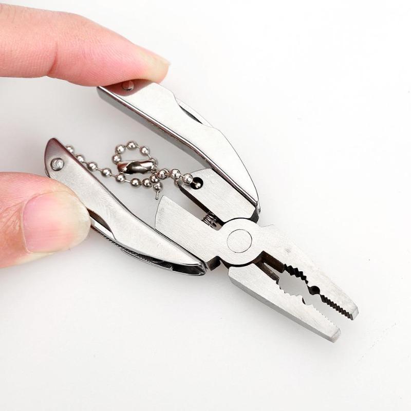 Mini Foldaway Keychain Pliers Knife Steel Portable Pocket Multi Functionnal Tools Set Screwdriver with Nylon Bag
