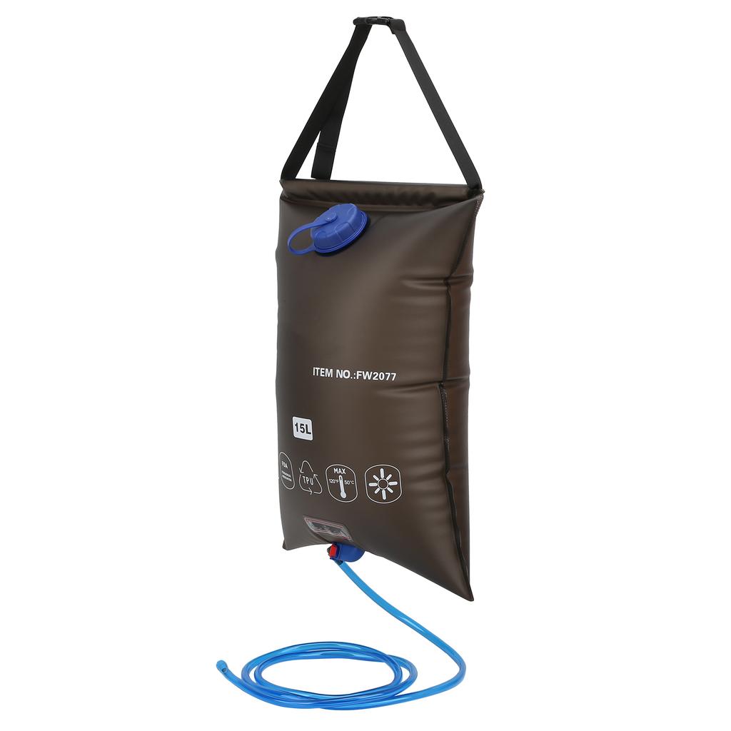 15L Outdoors Foldable Shower Bag with Shower Nozzle for Hiking Camping Beach Swimming