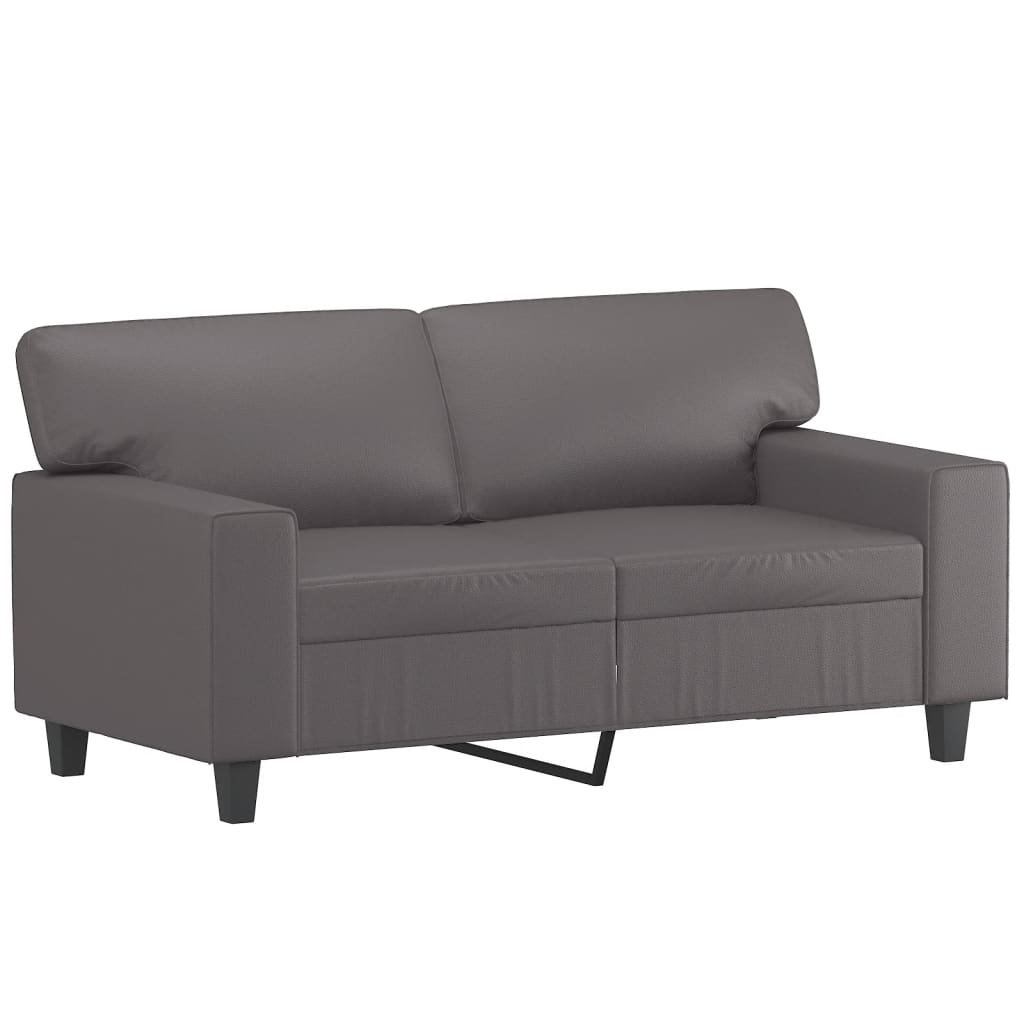 Vidaxl 2-Seater Sofa With Cushions, Gray, 120 Cm, Faux Leather