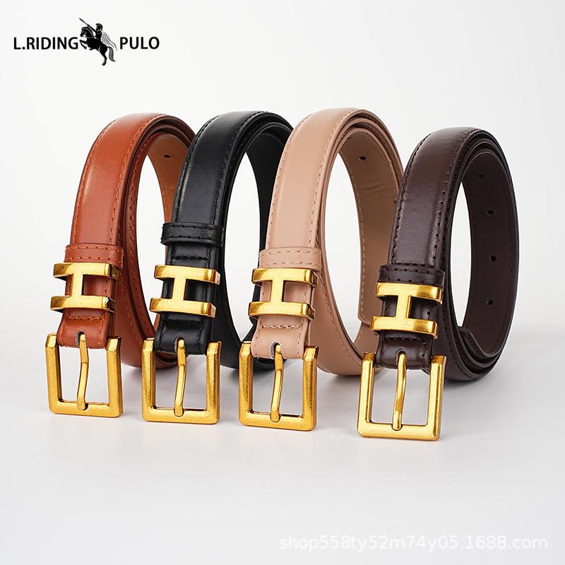 Women's Belt Versatile New Style Letter I-shaped Buckle Belt Women's Decorative Coat Trendy High-end Belt