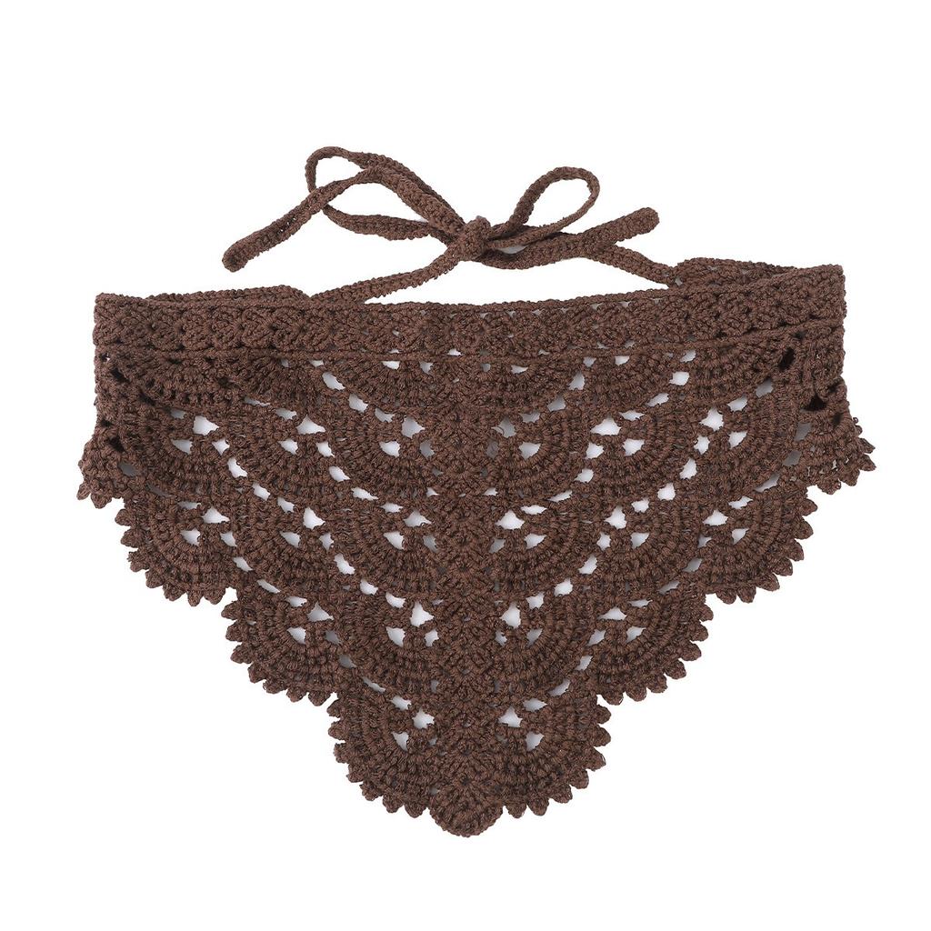 Fascia per capelli bandana wrap all'uncinetto lavorata a maglia fatta a mano, stile bohémien, sciarpa leggera e traspirante per attività all'aperto e uso quotidiano