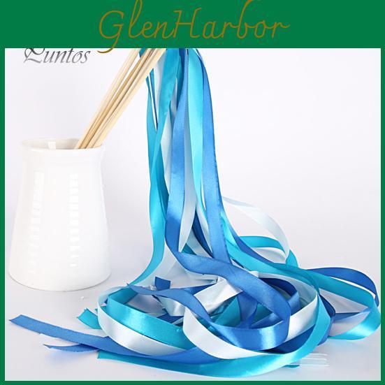 Durability High 10pcs Ribbon Wands Stunning Visual Effect Wood Colorful Ribbon Wish Wands Fairy Princess Sticks Home Supplies