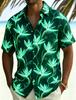 Herren Hemd mit Neon Tropischem Blumenmuster, Lässig, Personalisierter Sommerstil, Geeignet für Nachtreisen, Poolpartys Und Täglichen Gebrauch