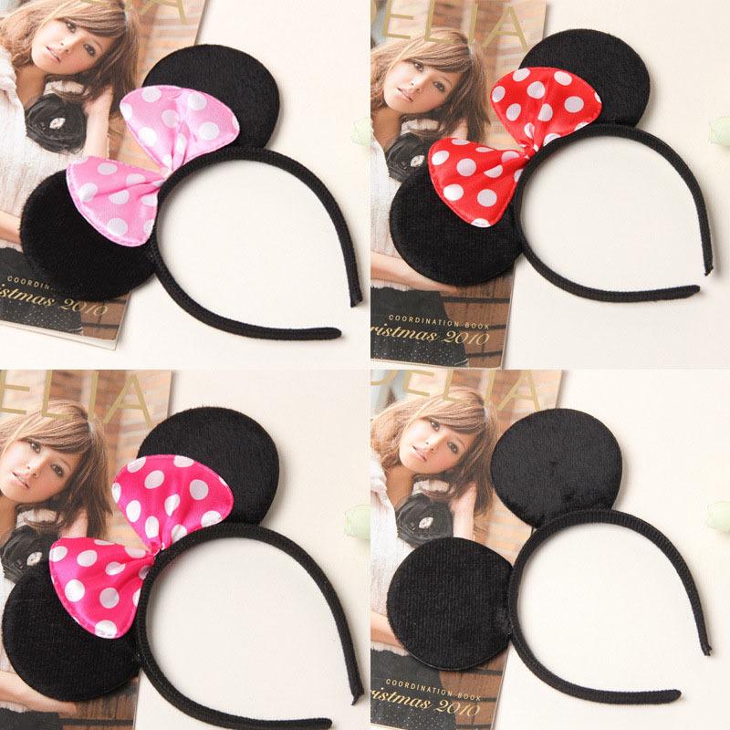 Favors Bows Knot Hair Hairbands Baby Girls Ears Headbands Lovely Pink Mom Party Ears Lovely Boys Mickey Minnie Black Accessories