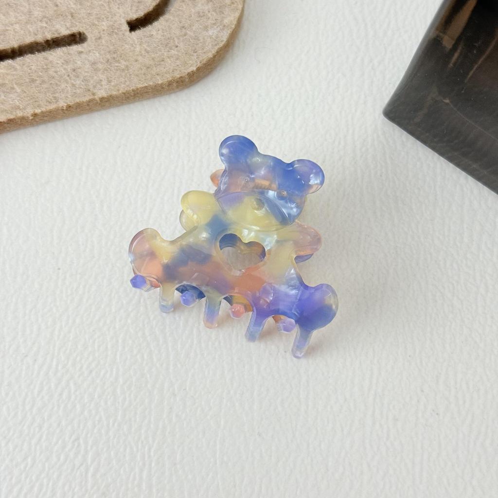 Medium Love Heart Bear Acetate Claw Hair Clip - Cute & Exquisite Hair Accessory