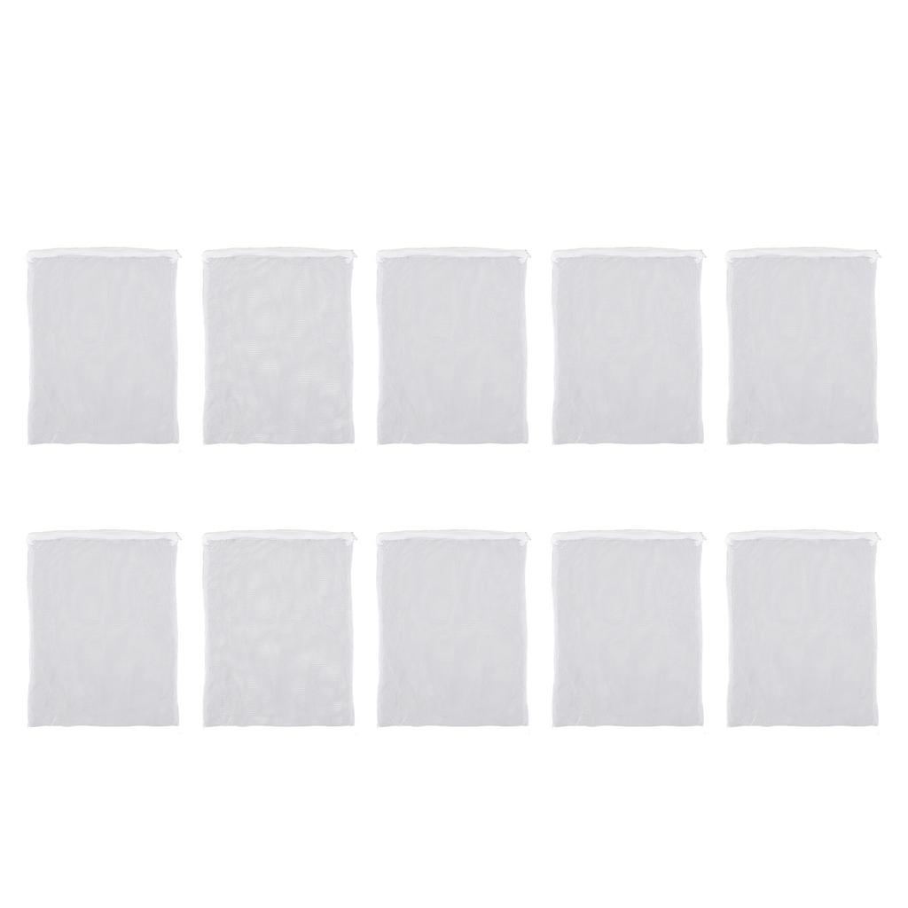 10Pcs Aquarium Filter Media Bags with Zipper Reusable Fish Tank Fine Mesh Bags for Activated Carbon