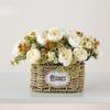 Elegant Artificial Flower Garland Basket Ornament for Wedding Home Decoration Spring Summer Supplies