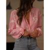 Spring Summer New Women's Embroidered Long Sleeve Chiffon Blouse European American Style Casual Elegant Ladies Top