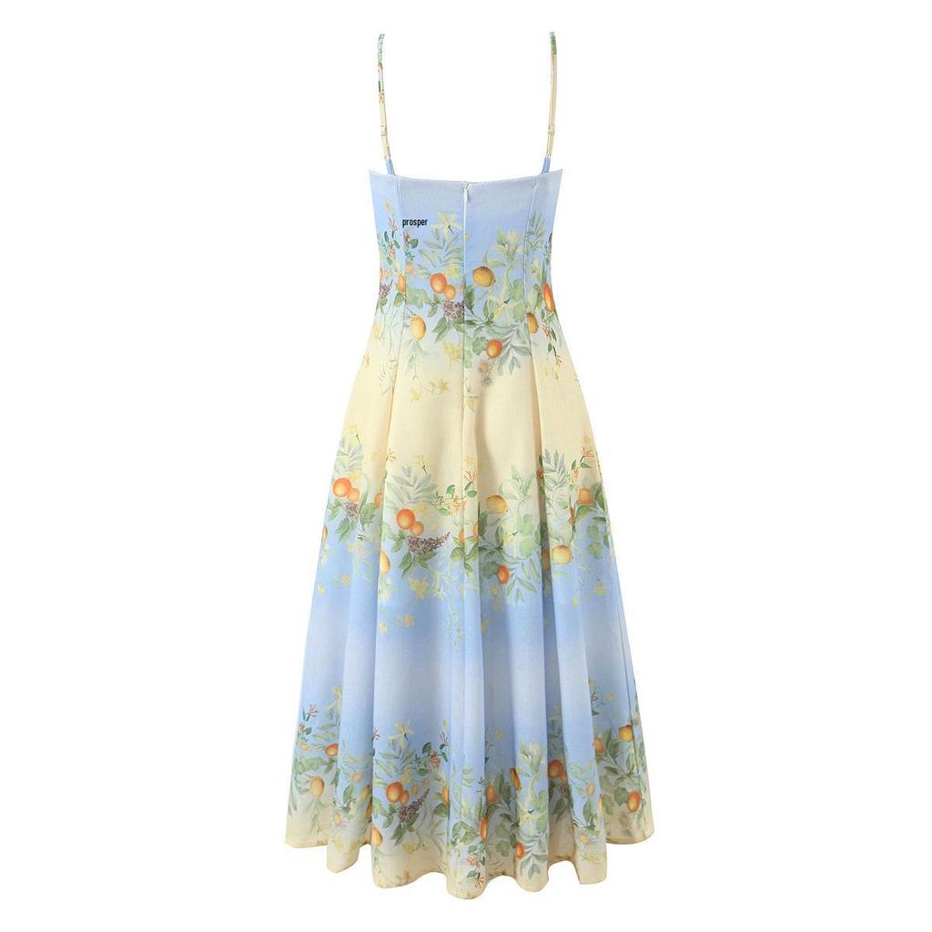 2025 Autumn European Style Women's Bohemian Resort Print Dress 7733