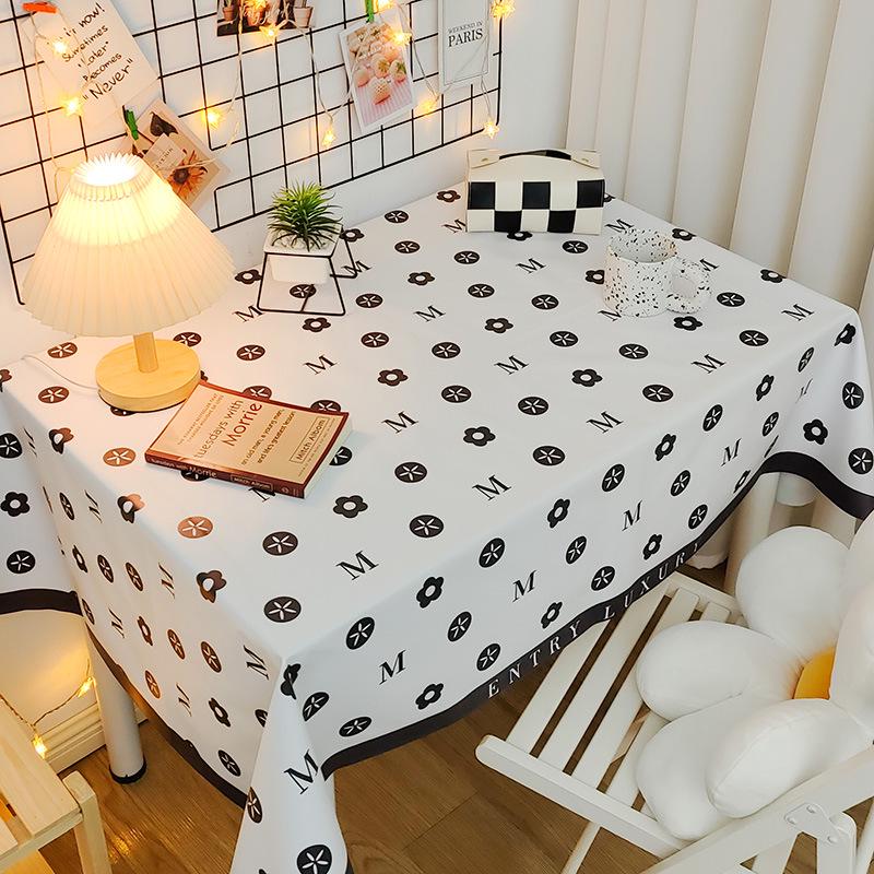 Mantel de PVC Impermeable y a Prueba de Aceite Estilo Nórdico - Rectangular, Diseño Artístico, Fácil de Limpiar, Mantel para Mesa de Comedor/Café