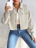 2024 Europe Autumn/Winter Women's Casual Short Lapel Corduroy Jacket