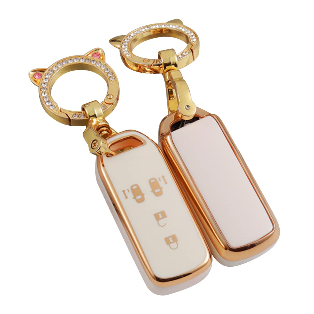 

ZANEKO Чехол для ключей для Honda и ключа Smart Key, Держатель для ключей N-BOX N-BOX, N-ONE, N-WGN, N-Wagon, N-VAN, JF1, JF2, JF3, JF4, Чехол, Крышка, (4 кнопки, белые) белый