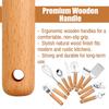 LMETJMA Stainless Steel Kitchen Gadget Set Western Cooking Utensil Tool with Wooden Handle Included Pizza Cutter Garlic Press