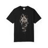 Monochrome Lotus Vine T-Shirt | Floral Tattoo Style
