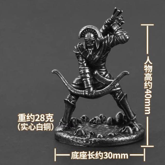 Vintage Egyptian Mummy Warrior Handmade Cupronickel Soldier Figurine for Tabletop Game, Car Decor, Collectible Gift for Men