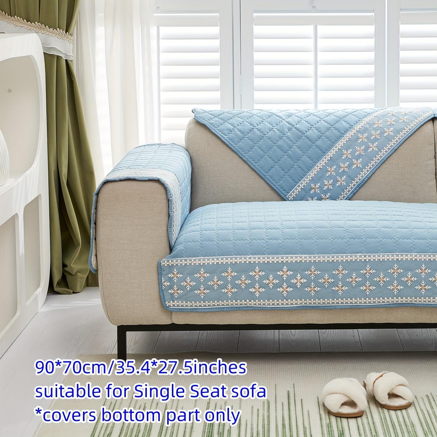 

1 шт. вафельный стеганый чехол для дивана, нескользящий чехол для дивана, чехол для дивана, защитная мебель для спальни, офиса, гостиной, домашнего декора 90*70cm,1pc синий