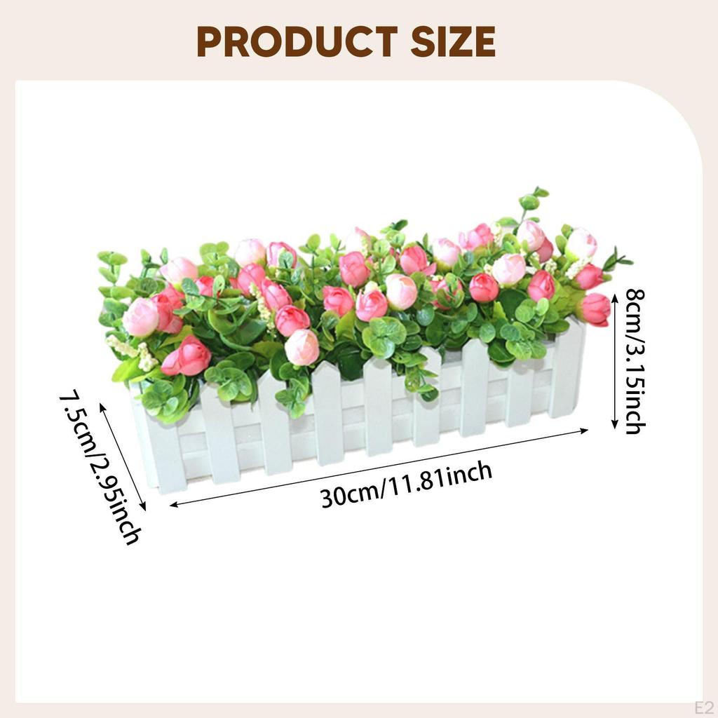 Artificial Flower Plant Desk Ornament Crafts Easy Maintenance Table Centerpiece Fake for