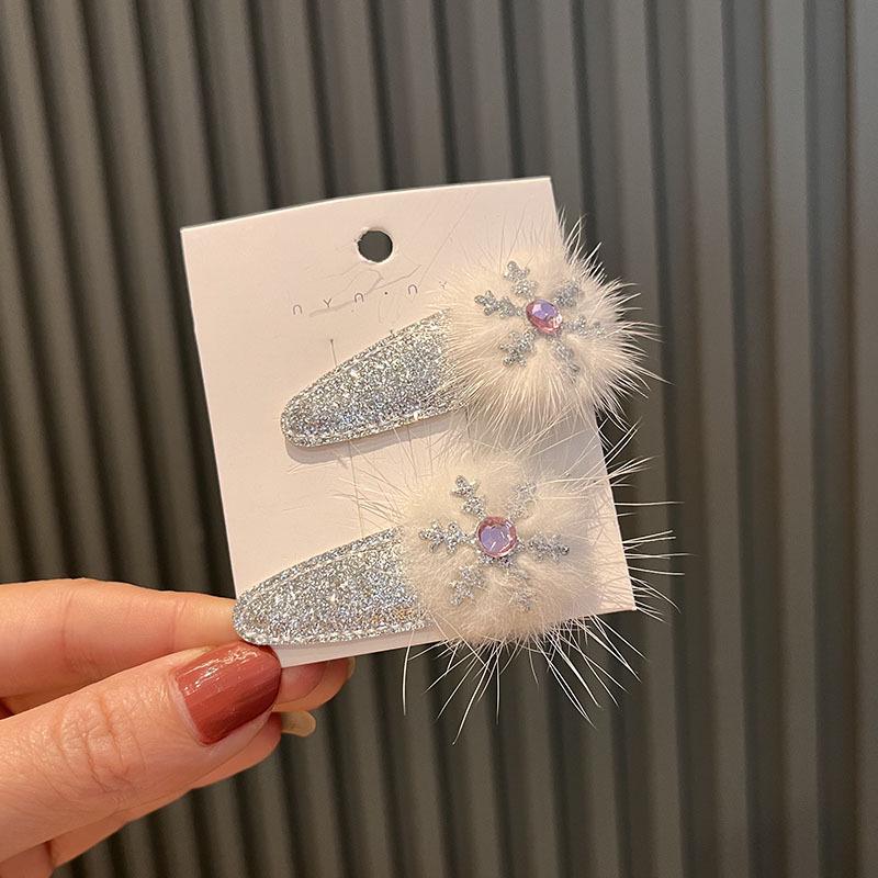 Festive Christmas Tree & Snowman Hair Clip for Kids