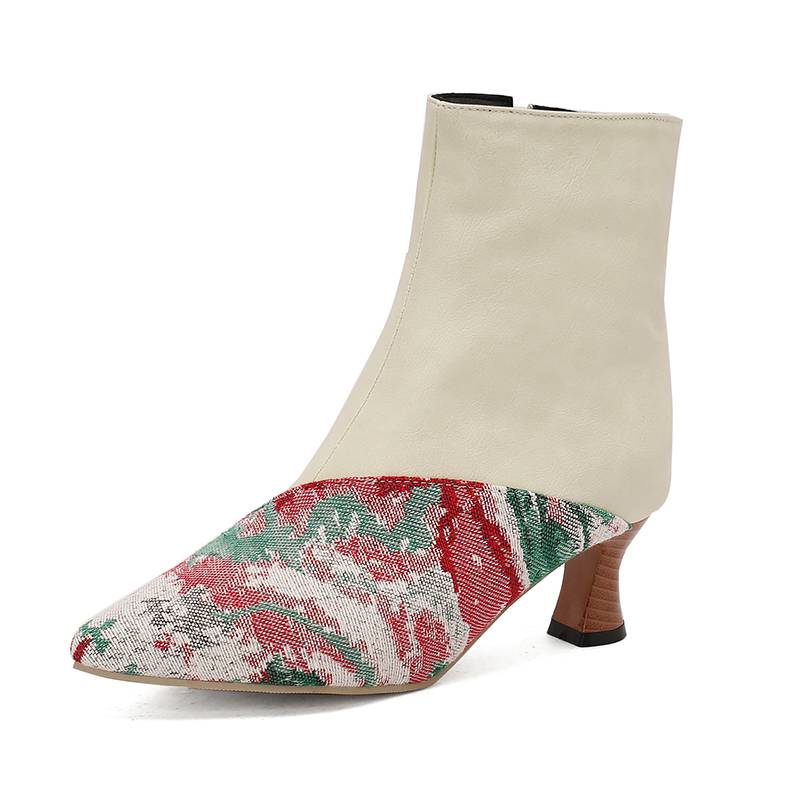 Krazing Pot Sapatos de poliuretano outono inverno 47 tamanho 48 tamanho 49 tamanho 50 botas sensuais bico quadrado cor mista manter aquecido botas de tornozelo