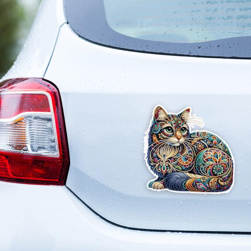 JT122#14x13.3cm Cat Car Stickers Creative Car And Motorcycle Stickers Scratch-resistant Stickers Decoration Motorcycle External Accessories