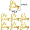 Oh Baby Cake Topper, 10pcs Acrylic Cake Toppers Oh Baby Sign Cupcake Toppers Cake Decorating Supplies Kit Cupcake Topper Mirror Gold Birthday