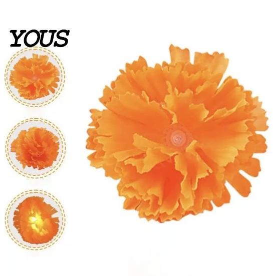 Seasonal Festival Embellishments 10FT LED Chrysanthemum String Light, Battery Operated Artificial Marigold Garland Realistic Flower Shape Lamps Fairy