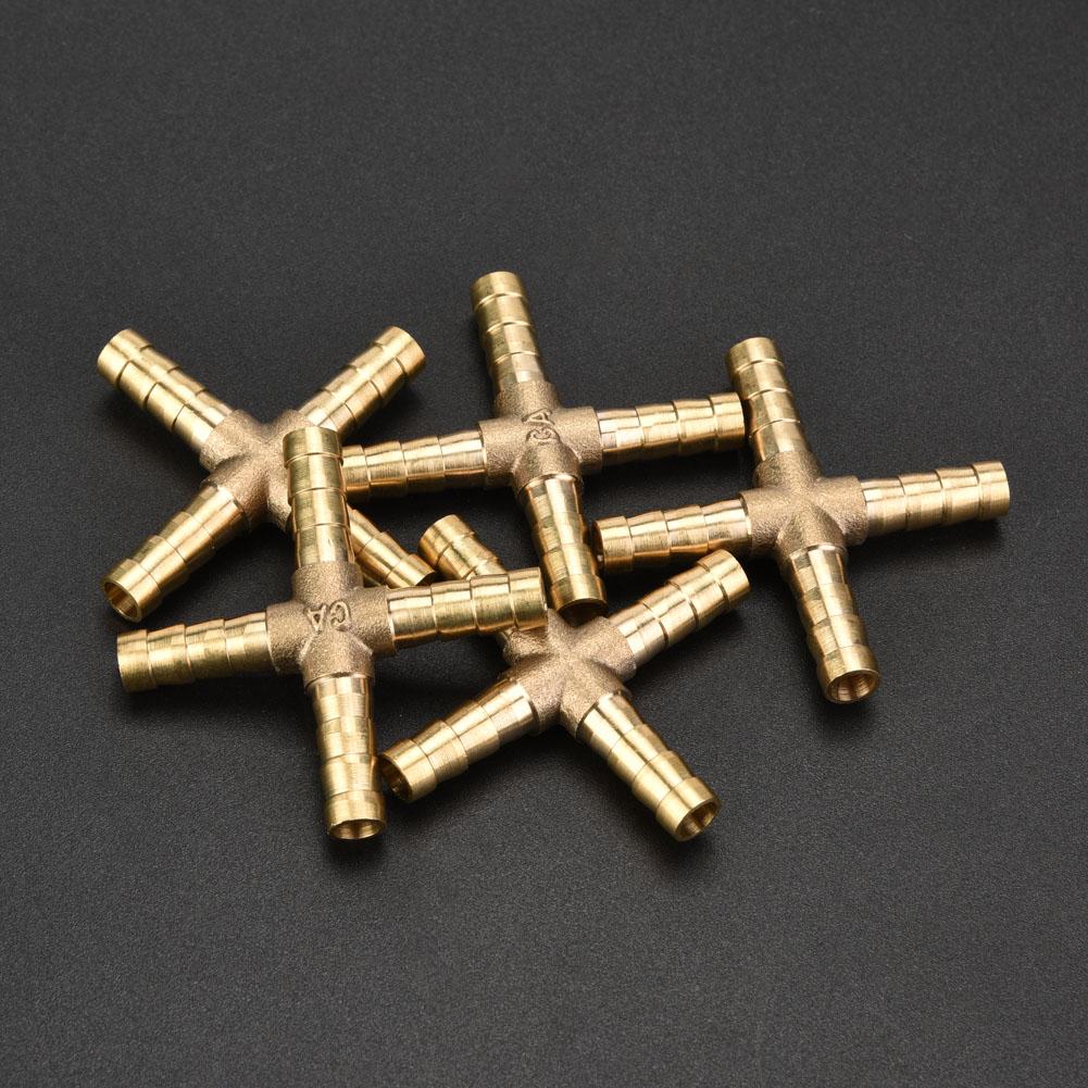 5ks mosazné 4cestné spojky hadic zahnutý konektor voda olej plyn palivo 6Celsia8Celsia10Celsia12mm