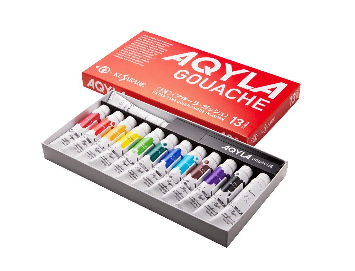 

KUSAKABE Acrylic Gouache Akela Gouache 13-Color Set, 11ml (No. 4)