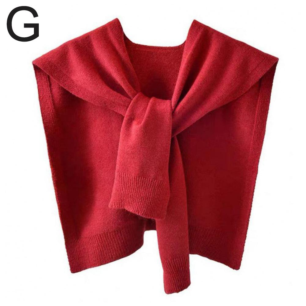 Korean Knitted Shawl Wraps Hijab Air Conditioning Fake Collar Neck Guard Knit Thin Knotted Cape Shoulder Scarf For Women