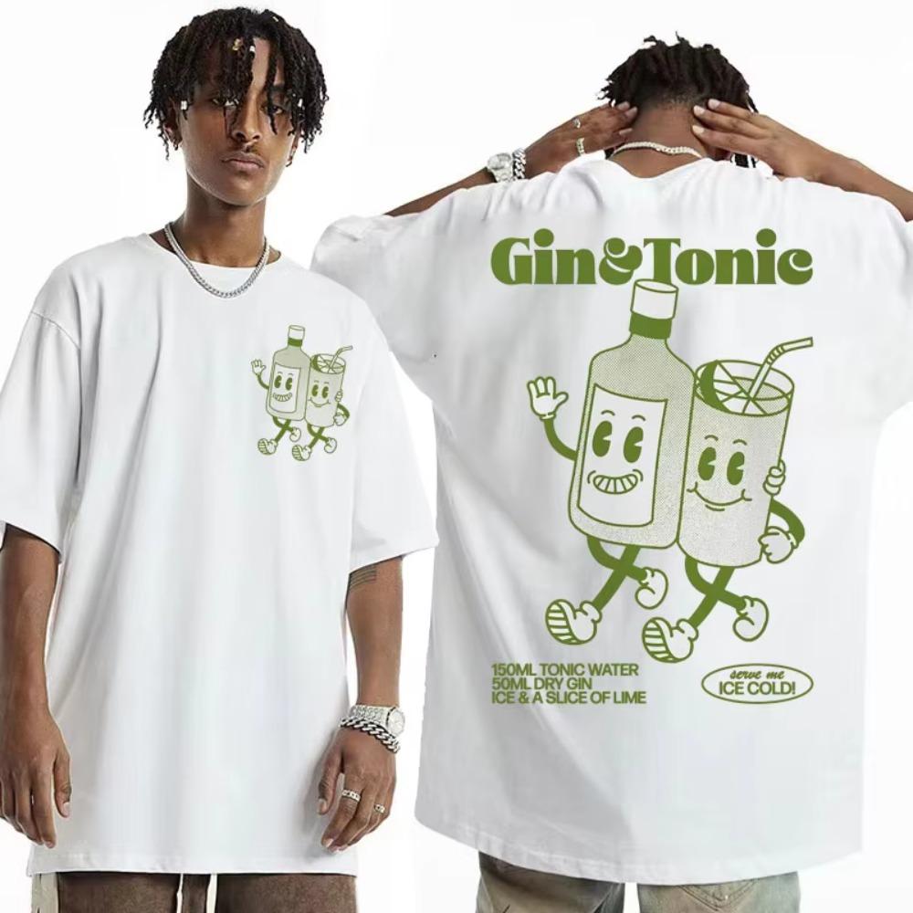 Summer T Shirt Retro Cartoon Aesthetics Short Sleeve Men s and Women s Summer Fashion Cotton Fun Cocktail Party Meme Pattern S белый