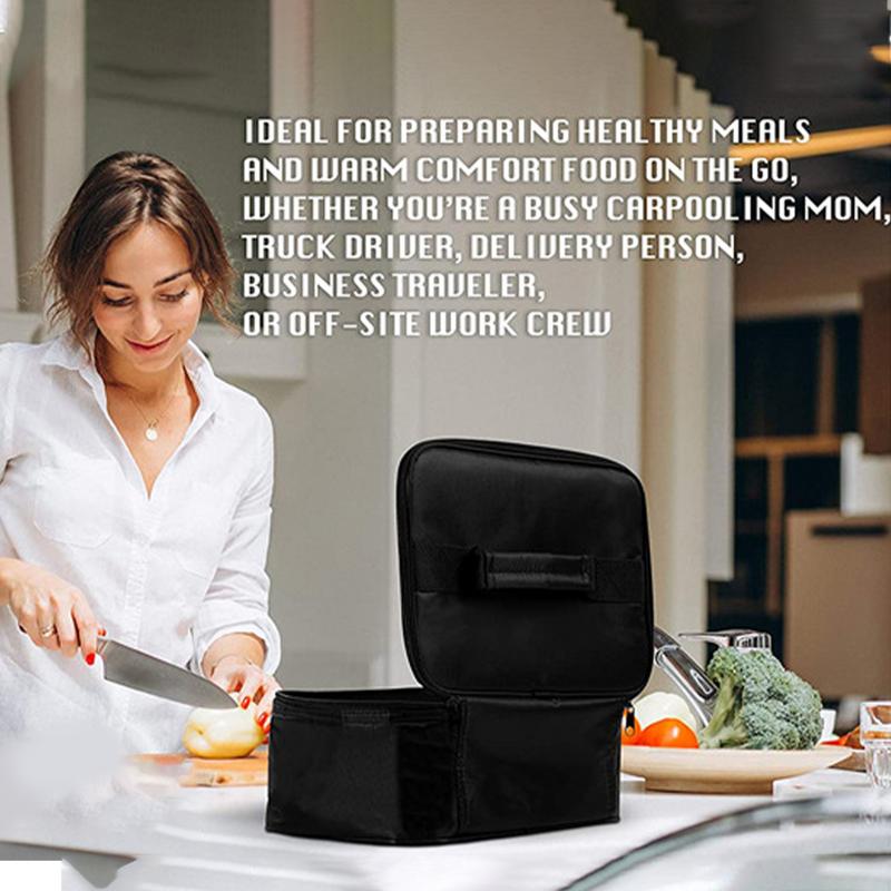 Portable 12V Personal Food Warmer Oven Car Heating Lunch Box Electric Slow Cooker For Road Trip Camping Picnic Traveling