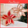 Faux Velvet Christmas Flower Stem With Gold Or Red Edging For Christmas Tree Decor