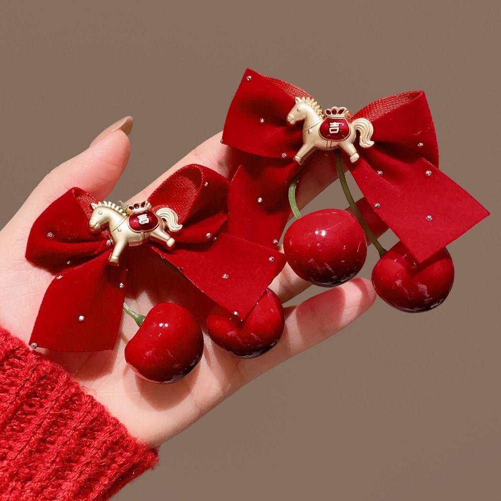 2 Stück/Set Süße Kinder Neujahrs-Haarnadel Hanfu Kopfschmuck Antiker Stil Haarspange Winter