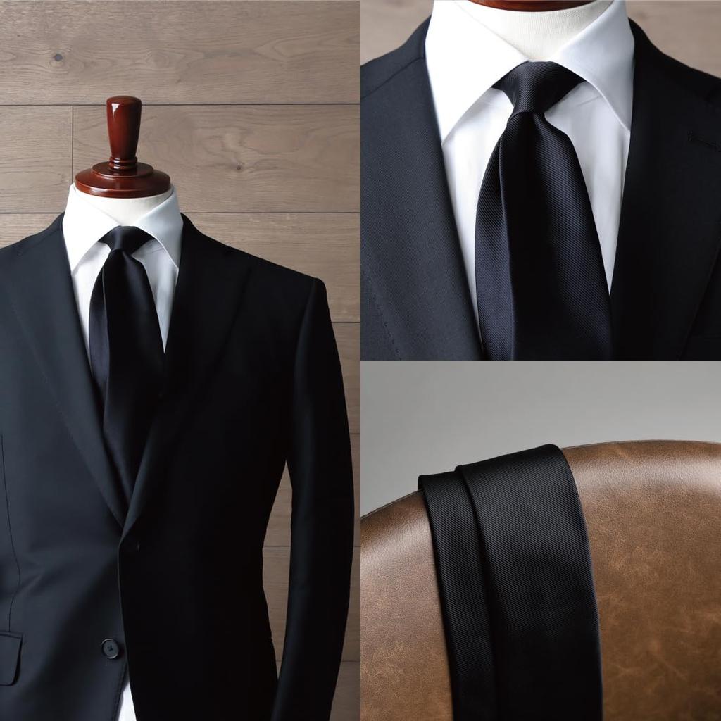 Formal Perfect for and Other Ceremonial Made in Kyoto and Black Solid Brand Formal Wear Y&TAILOR Necktie, Weddings, Funerals, Occasions, Tango,