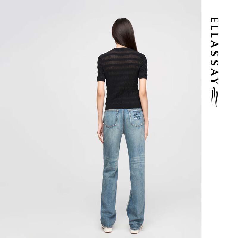 ELLASSAY Women's Lightweight Striped Knit Top