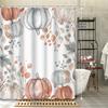1 Piece Vintage Watercolor Pumpkin and Leaves Thanksgiving Shower Curtain - Polyester Fabric with Hooks for Bathroom Decoration