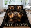 3D Pet Dog Bedding Set Animal Down Duvet Cover 2/3 Pieces Quilt Cover Single Bed Double Bed Full Size Quick Drying Bed Cover for Dog Lovers