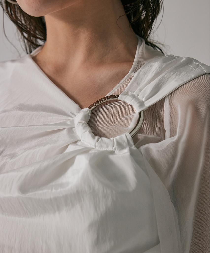 Teulimingbeodeu Metal Circle Drape Sleeveless [ White ]