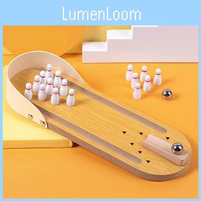 Wooden Bowling Mini Set For Kids Family Game Puzzle Toy For Indoor Entertainment