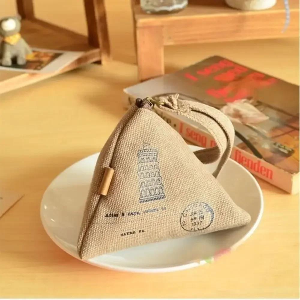 Korean Creative Dumpling Shape Coin Purse Retro Canvas Wallet Travel Portable Key Lipstick Storage Bag