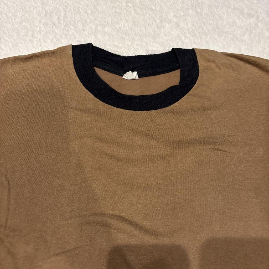 [USED] Rare and Rare 80s Brown-black Two-tone T-shirt Made In the USA, Single Stitched